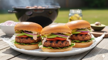 Grill-Ready Walnut Chickpea Burgers